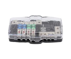 Eujgoov Fuse Box 4 Way Fuse Distribution Block with LED Indicator Plastic Metal 12 24V DC 2 X 0 4GA Input 4 X 8GA Output for Car Boat RV Truck SUV ATV UTV Marine