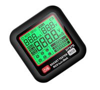Eujgoov GFCI Outlet Tester with LCD Display Auto Reset Circuit Analyzer for Electrical Safety Checks 6 Common Wiring Faults Detection Hot Ground Reverse Open Neutral (HT97E UK Plug)