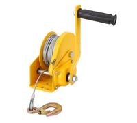 Eujgoov Hand Winch, 1200lb Capacity Heavy Duty Manual Winch with 2 Way Auto Lock Brake System and 16.4ft Steel Wire Rope, for Vehicle Rescue Trailer Towing Boat ATV