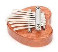 Eujgoov Heart Shaped Thumb Piano 8-Tune Portable Mbira Sanza Kalimba Mahogany Musical Instrument with Lanyard for Beginners Kids Christmas Birthday Gifts Stress Relief