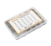 Eujgoov Hex Socket Screw Nut Washer Kit, 1220 Pcs M2 M3 M4 M5 Carbon Steel | Half Round Head Bolts with 8mm to 20mm Lengths, Clear Deep Threads, Sturdy Sorted Box for Repair and Hobbyist Use,