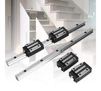 Eujgoov HG15-300mm Linear Guide Rail with 4Pcs HGH15 Carriage, Cast Iron Heavy Duty Sliding Rail for CNC Router Machines, Automation Equipment, DIY Projects, Dust Proof High Precision