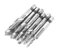 Eujgoov HSS Tap Drill Bit Set, 6PCS Hex Shank Combination, M3 to M10 Sizes for Metal Tapping, 15mm Shank Length (#1)