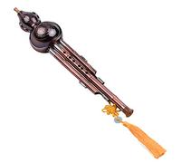 Eujgoov Hulusi C Key 3 Tone Gourd Flute Aluminum with Copper Plated Pipes, Chinese Traditional Instrument for Beginners, Musical Amateurs with Chinese Knot Carry Case