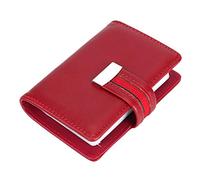 Eujgoov Itemcontainer Card Holder for Bank Cards, 26 Capacity Travel Wallet, PU Leather Business Case with Non-Degaussing Design, Compact and Delicate, Long Service Life (Red)
