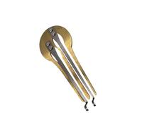 Eujgoov Jaw Harp, Mini Portable Mouth Musical Instrument with Brass Metal Reeds, for Throat Singing Folk Music Performance Practice Beginners (Gold)