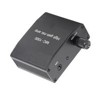 Eujgoov Mic Amp High Gain Microphone Amplifier, 1000X Audio ALC Control Interface with Aluminum Alloy Cover for Phone Recording Headphones Stereo Switch Box