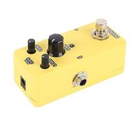 Eujgoov Mini Modulation Pedal Metal Guitar Bass Effects Pedal with 2 Overdrive Modes True Bypass Adjustable Frequency Range for Rock Metal Practice Stage Players (Yellow Overdrive)