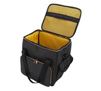 Eujgoov Record Storage Bag Record Carrying Case Organizer Bag Holds 45 12 Inch Records with Padded Bottom Removable Dividers Front Side Pockets for DJ Travel Fairs