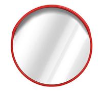 Eujgoov Red Safety Convex Mirror Round Safety Mirror for Driveways Stores Warehouses (45cm/17.7in)