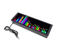 Eujgoov RGB LED Music Spectrum Display Clock ABS Material 12 Dynamic Effects Dual Function for Music Lovers USB Powered Ambient Light for Home or Office