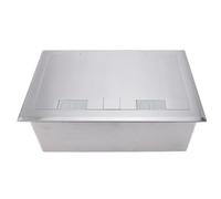 Eujgoov Stainless Steel Floor Socket Box 3 Hole Sockets 4000W 13A Embedded Power Outlet with Gasket and PC Flame Retardant Panel for Commercial Office Home Mall Installation