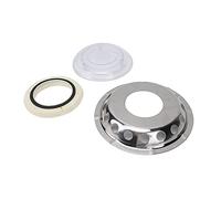Eujgoov Stainless Steel Marine Ventilation Window, Round Boat Air Vent 23cm with Drainage Hole Transparent Center, Anti Boat Vent for Motor Homes Caravans Boats