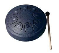 Eujgoov Tongue Drum Carbon Steel Hand 8 Notes Drums, Beginner Hanpan C Key for Meditation Instruments Major Tones Sound Healing Concert Percussion, Unique Tone, Easy to Learn, Easy to (Navy Blue)
