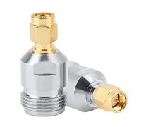 Eujgoov Type N to SMA Adapter Copper Gold Plated Wide Frequency 0-6GHz RF Connector for Antenna WiFi CB Radio