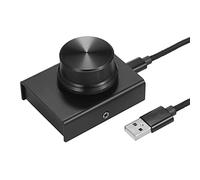 Eujgoov USB Volume Control Knob, Metal Housing, Mute Function, 2m Long USB Cable, Compatible with Windows and More