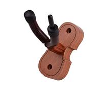 Eujgoov Violin Hanger Mahogany Wood Wall Mount, Unique Violin Shape with Bow Holder and Protective Padding, Rosewood Color for Home Studio Use 14cm X 7cm