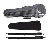 Eujgoov Violin Shaped Case, Sturdy Locking Mechanism, Comfortable Carrying, Luxurious Interior, Convenient Accessories, 4/4 Violin Storage Box Case Black Carbon Fiber
