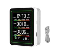 Eujgoov ZN MT11N 5 in 1 Air Quality Detector, Temperature Humidity CO2 TVOC HCHO Tester, NDIR LCD Color Screen for Home Office, White