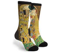 EujGvboU Gustav Klimt The Kiss Men Women Casual Socks Funny Funky Novelty Crew Tube Socks