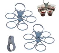 EujRcf 2 Pcs Drinks Carrier, Foldable 6-Cup Coffee Carriers, Drinks Holder Holiday with Handle, For Coffee, Cups & Beverages, Portable Drinks Carrier Tray for Trip Outdoor Picnic Camping Party