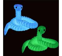 EujRcf 2 Pcs Glow in The Dark Snake Toy, 3D Printed Snake, Animals Articular Mobility Glow in The Dark Snake Toy, Kids' Play Animal Figures, Realistic Desktop Decoration, Gift for Animal Lovers