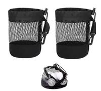 EujRcf 2pcs Golf Balls Storage Bag, Golf Accessories, Golf Ball Bag Golf, Accessories for Men, Golf Pouch Bags Nylon Mesh Golf Ball Bags Golf Ball Pouch Drawstring Golf Tees Pouch Bag(Black)