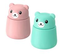 EujRcf 2Pcs Pill Crusher for Tablets, Bear-Shaped Tablet Crusher with Octagonal Grinding Head, Easy to Use Medicine Grinder for Elderly, Children & Pets, Blue & Pink
