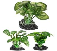 EujRcf 3 Pcs Silk Aquarium Plants, Aquarium Plants Artificial, Silk Plants Aquarium Set Decorations, 3 Varieties for Fish Tank Enhancement, Natural Habitat Creation for Betta Fish and Reptiles
