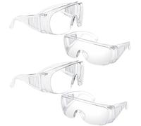 EujRcf 4 PCS Protective Glasses, Transparent Safety Goggles, Safety Glasses, Lightweight Eye Protection Glasses for Work, For Construction Outdoor Laboratory Chemistry Class, Anti Dust