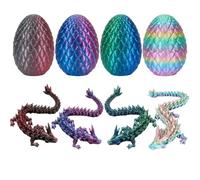 EujRcf 4PCS 3D Printed Dragon, Printed Dragon Eggs with Dragon Inside, Fantasy Decor for Desk, Dragon Fidget Toy, Dragon Eggs with Dragon Inside, for Home Office Birthday Party