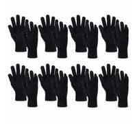 EujRcf 8 Pairs Winter Gloves, Touch Screen Thermal Gloves for Men Women, Black Magic Gloves for Phone Use Outdoor Activities and Winter Sports