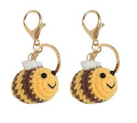 EujRcf Bee Keychain 2 Pack, Cute Bumble Bee Keyring with Gold Tone Metal Chain, Yellow Bee Bag Charm for Women Girls, Bee Gifts for Friends, Fashion Accessory For Gift,Measuring 10.5 by 4.8 Cm