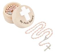 EujRcf Christening Gifts for Girls, Baptism Gifts for Girls, Catholic Gifts for Women, Rosary Necklace with Cross and Bracelet Box, First Communion Gifts, Religious Ceremony Jewelry