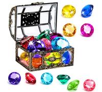 EujRcf Diving Gem Pool Toy 10PCS Colorful Diamond with Treasure Box