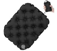 EujRcf Inflatable Seat Cushion,Portable Air Cushion with Storage Bag,Foldable and Lightweight Seat Pad for Comfort and Pressure Relief,for Long Flights, Stadium, Camping, Office, Car Travel (Black)