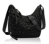 EujRcf Leopard Print Crescent Bag for Women Half Moon Hobo, Women's Crossbody Bag Multi Pockets Leopard Print Half Moon Hobo Sling Halfmoon Shoulder Bags with Adjustable Strap, 34x26.5cm