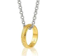EujRcf Lord Rings Pendant Necklace,Personalized Versatile Inside and Outside Engraved Pendant Necklace in Stainless Steel Ring, Jewelry Gift for Collectors and Fans(Gold)