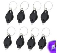 EujRcf Money Checker Pen, Note Checker UV Light, 8 Pack UV Keyring Torches with Bank Note Verification Feature, Compact 6.7 X 2.25 Cm Design for Currency Authentication and Document Examination