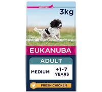 Eukanuba Adult Dog Food For Medium Dogs Rich In Fresh Chicken For the Optimal Body Condition of Your Dog 3kg