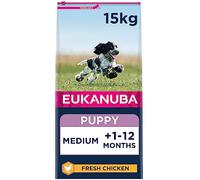 Eukanuba Complete Dry Dog Food for Puppy Medium Breeds with Fresh Chicken 15 kg