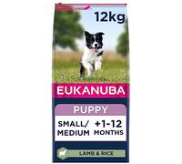 Eukanuba Small/Medium Breed Puppy Dry Dog Food - Lamb & Rice - 12kg