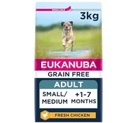 Eukanuba Grain Free Adult Small Medium Dry Dog Food Chicken 3kg