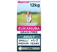 Eukanuba Grain Free Adult Small Medium Dry Dog Food Lamb 12kg