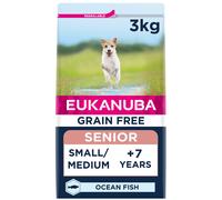 Eukanuba Grain Free Complete Dry Dog Food for Senior Small and Medium Breeds with Ocean Fish 3 kg