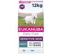 Eukanuba Sensitive Skin Hypoallergenic Complete Dry Dog Food for Adult Dogs with Fish 12 kg