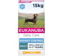 Eukanuba Weight Control Low Fat Complete Dry Dog Food for Adult Small and Medium Breeds with Chicken 15 kg