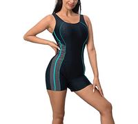 Eukivntn Women's Competitive Athletic One Piece Swimsuit U Back Boyleg Swimwear Sport Pro Match Bathing Suit Sleeveless, Gray, Large