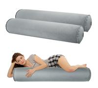 EULANT 2 x Inflatable Side Sleeper Pillow, Lightweight Long Round Pillow, Soft Bolster for the Body, Support Pillow for Travel, 120 x 20 cm, Inflatable and Compact