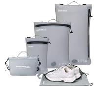 EULANT Compression Packing Cube Set for Suitcase, 3 Pieces Waterproof Vacuum Bags + 1 Shoe Bag + 1 Waterproof Wash Bag, Travel Pack Organiser for Hand Luggage, IPX8 Airtight Zip